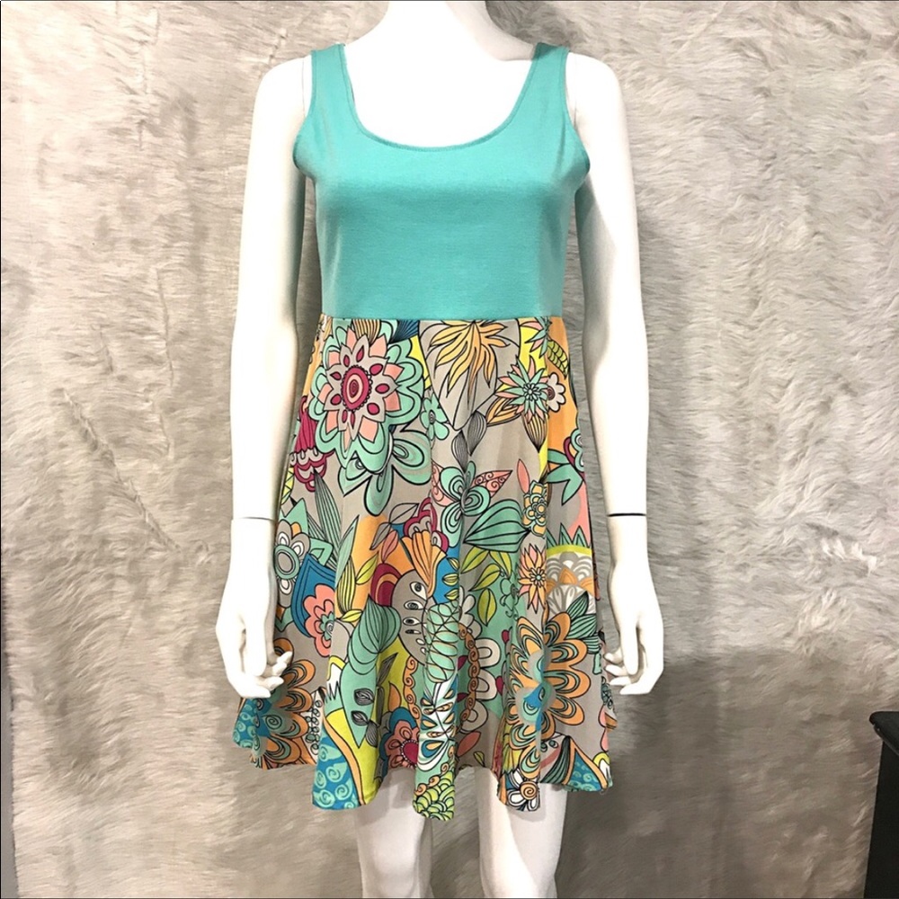 SALE JUDITH MARCH floral sleeveless dress medium
